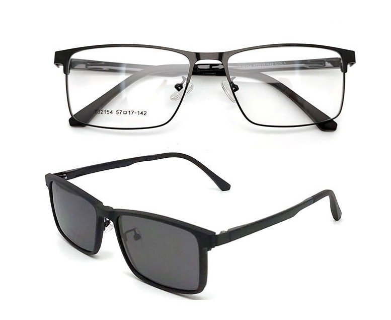 (DHTJ2154)金屬框眼鏡/可拆式太陽眼鏡/時尚套鏡